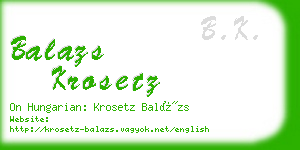 balazs krosetz business card